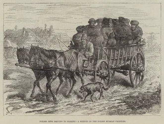 Polnische Juden auf dem Weg zum Markt, eine Skizze an der polnisch-russischen Grenze